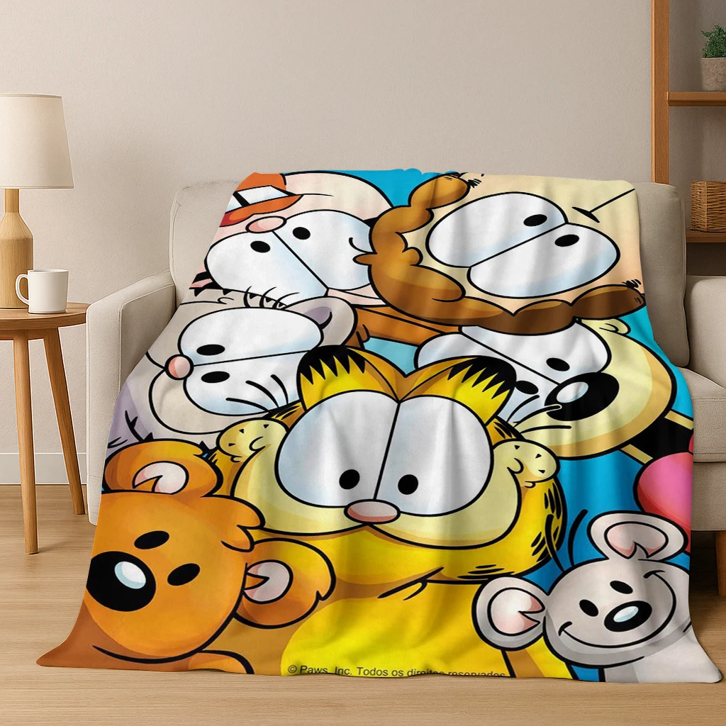 3D Funny G-Garfield Cartoon Flannel Blanket,Warm and Cozy Soft Throw Blanket for Home Bedroom Bed Sofa Picnic Cover Gift Kids