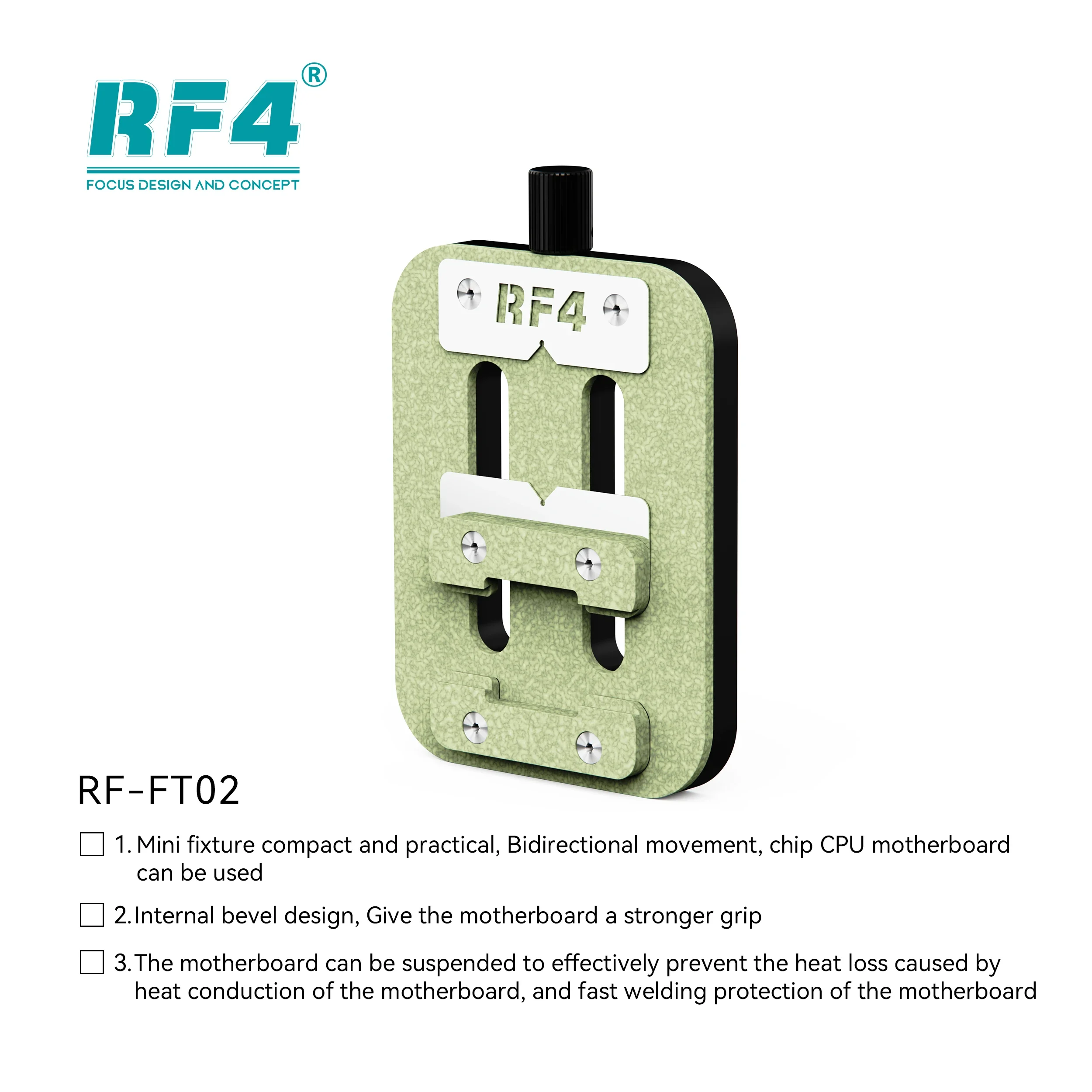 RF4 RF-FT02 Fixture Small Clamp PCB Chip Repair Soldering Tool for Mobile Phone Chip Motherboard Repair