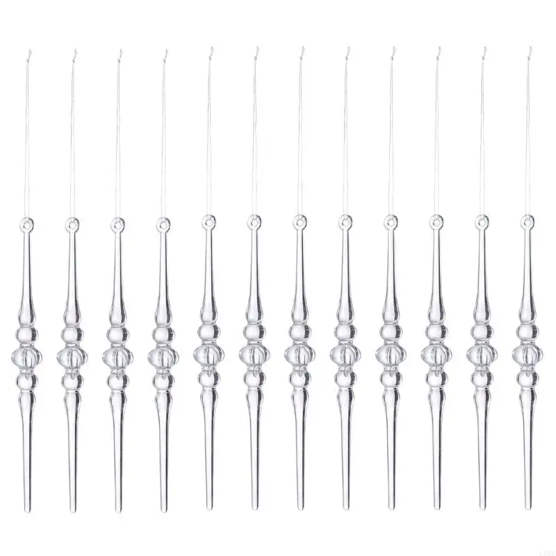 L9BE Christmas Acrylic Tree Hanging Set for Winter Display and Store Styling