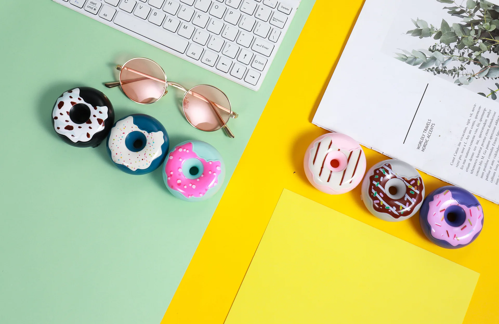 Cartoon Donuts หูฟังแบบมีสายหูฟังพร้อมไมโครโฟน3.5มม.Headphone Stereo น่ารักที่เก็บหูฟังเด็กเด็กเล็กเด็กผู้หญิงของขวัญ