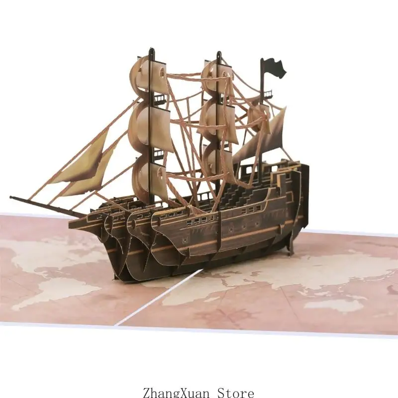 Stilvolle Dankeskarte mit Segelbooten für Hochzeiten, Geburtstage, Partys, Grußkarte mit Umschlag für unvergessliche Anlässe, 3 – Detail 3