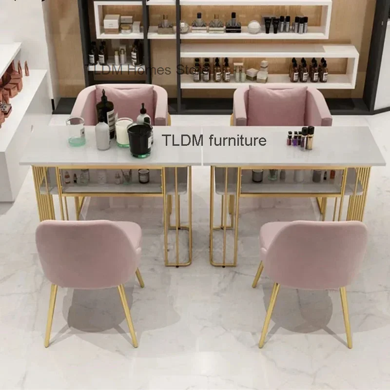 Modern Custom Simple Single Nail Tables Nordic Double Manicure Table Double-layer Nail Manicure Table Beauty Shop Manicure Table