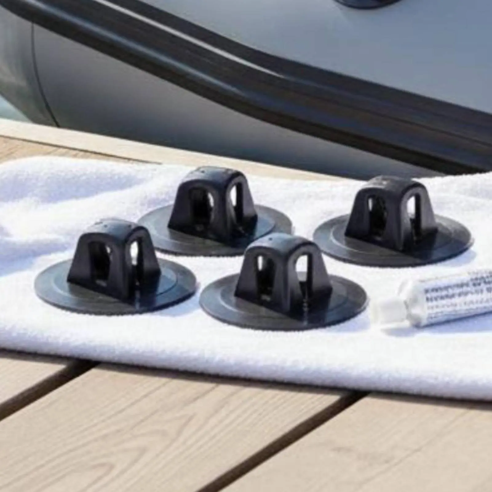 Image 6: Support de moteur pour bateau gonflable, support robuste pour moteur hors-bord de bateau pneumatique, support d'hélice pour bateau en caoutchouc, accessoire de navigation robuste