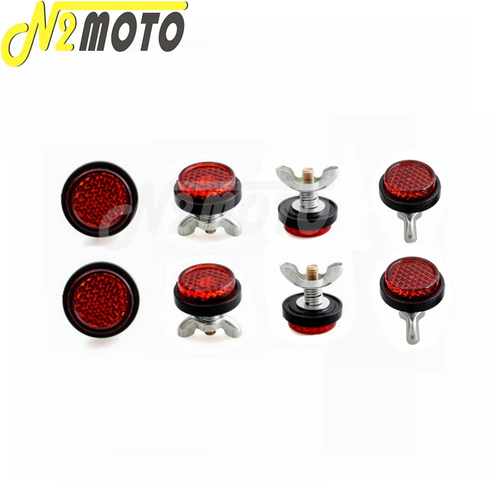 2/4/8 قطعة دراجة نارية لوحة أرقام مستديرة MOT عصا ذاتية اللصق على و الترباس على عاكس للطراد بجولة السلامة الخلفية عاكسة