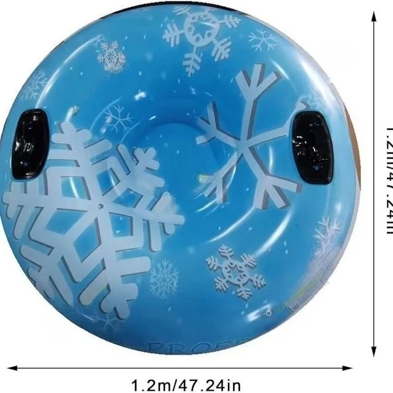 Kids Inflatable Snow Sled, Double Side Snow Tube & Slide for Winter Summer, Outdoor Inflatable Toboggan for Snow Water Play,