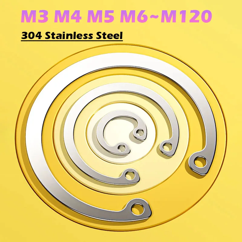 M8 M9 M10 M12 M14~M140 304 Stainless Steel C Type Internal Circlip Retaining Clip Snap Ring C Type Retaining Ring Clamp Spring