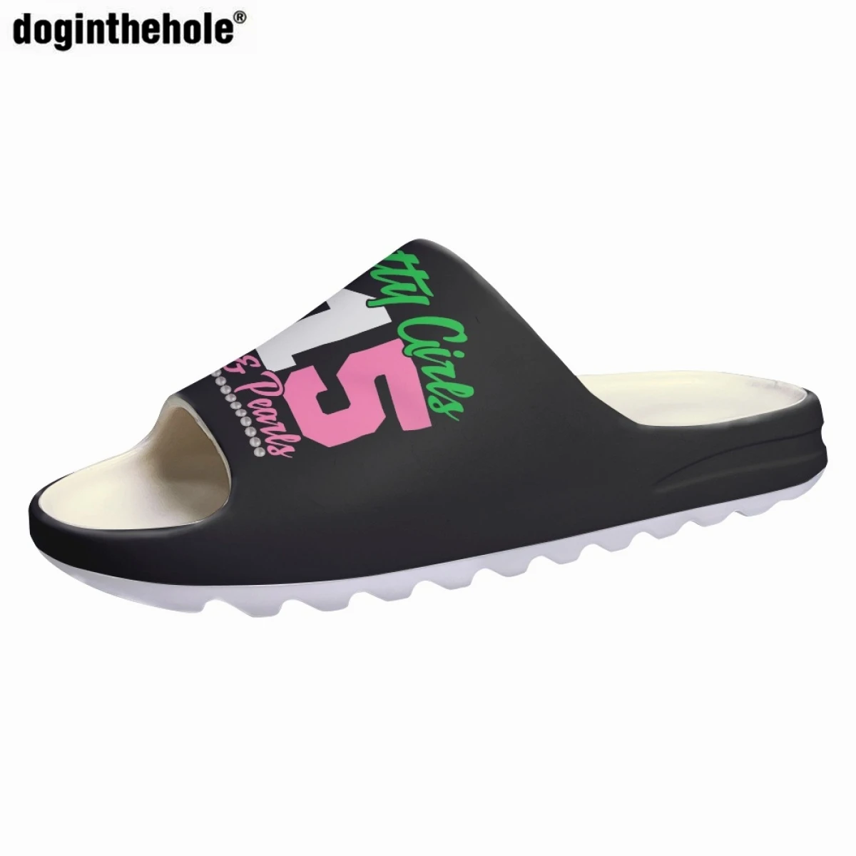 Doginthehole Summer Hot American Sisterhood Sorority Print Coconut Slippers for Women Home Non-slip Slippers Beach Wading Sandal