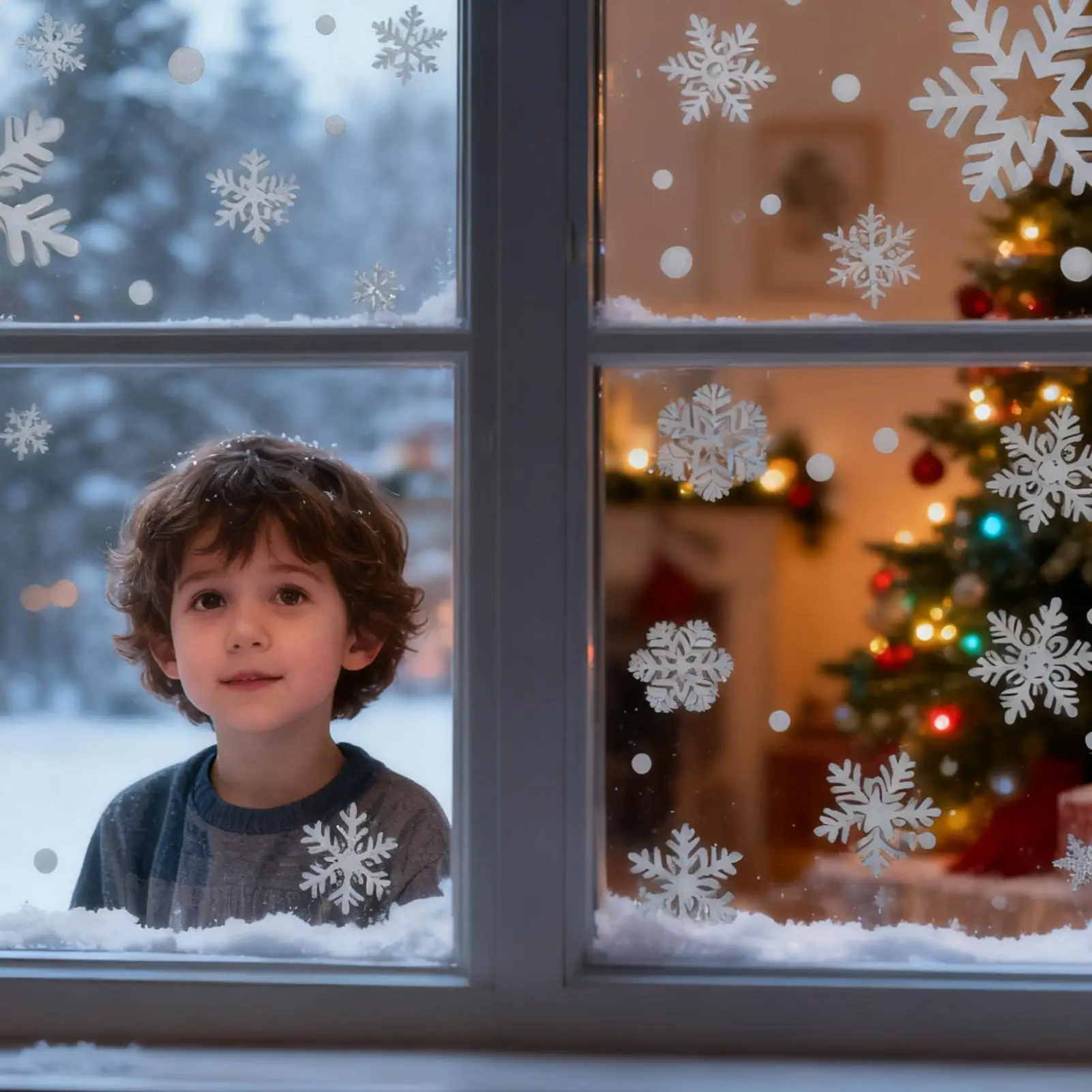 شارات نافذة عيد الميلاد، زينة حفلات قابلة للإزالة، نافذة العطلة، زينة عيد الميلاد لغرفة النوم والباب الزجاجي