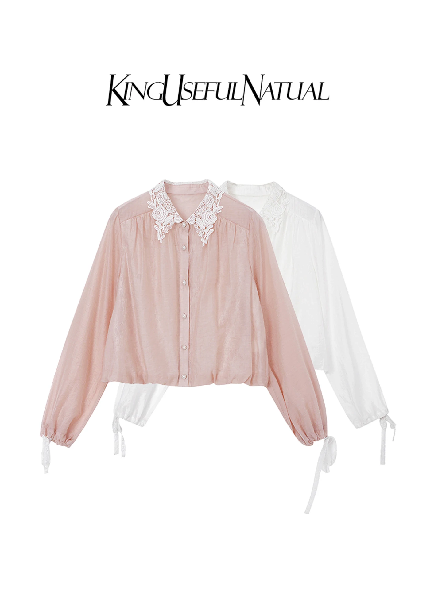 

Downton Abbey Premium Long Sve Lace irt Women's Spring Thin Cardigan Top New Sle Comfortable Breathable Loose Fit