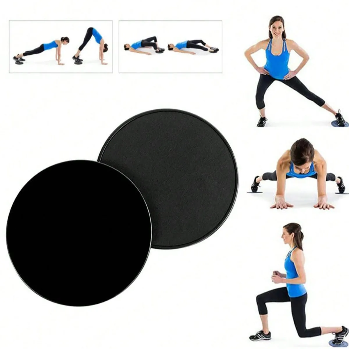 2pcs Solid Color Yoga Sliding Discs, Yoga Fitness Foot Sliding Pads, Workout Equipment For Abdominal Core Training, Body Shaping