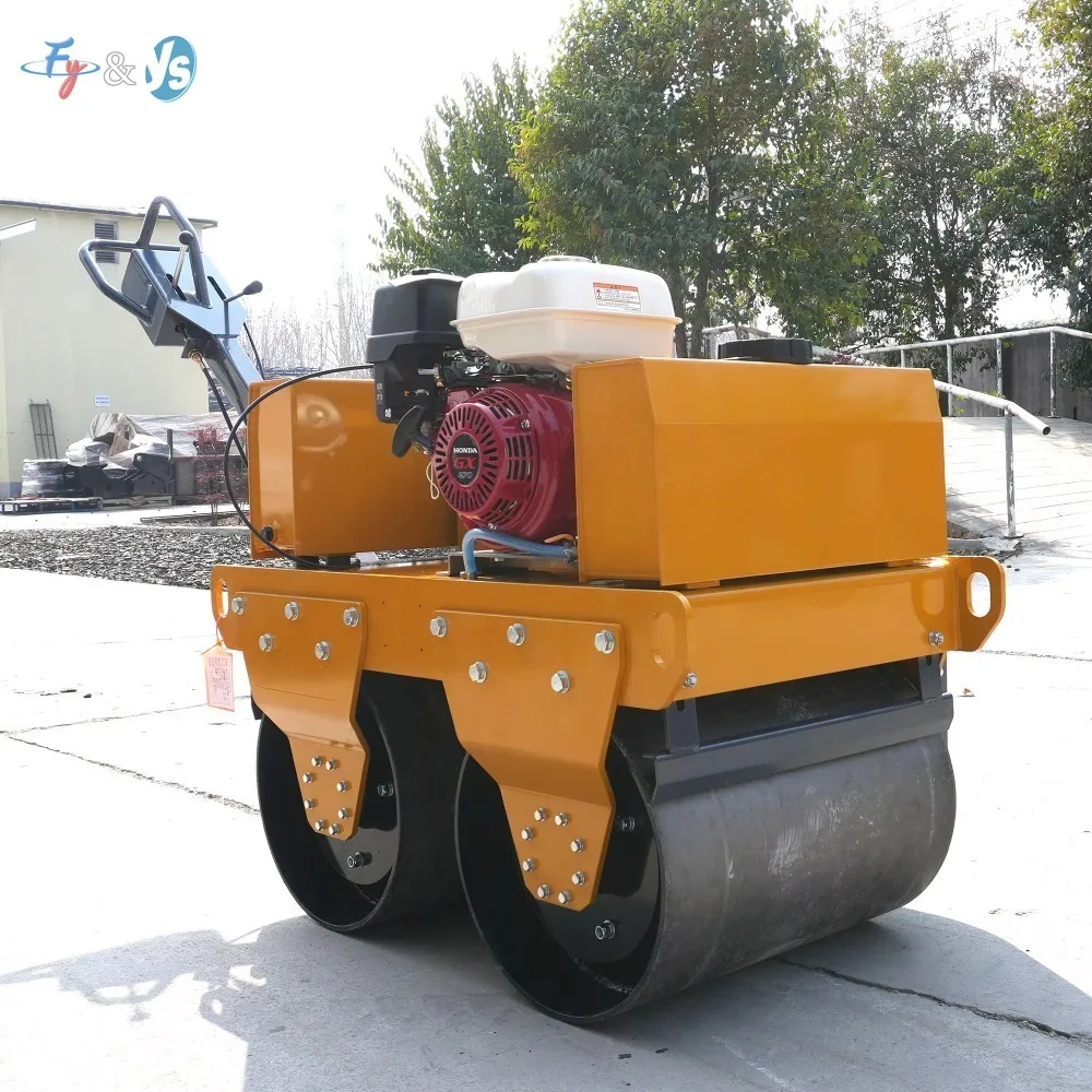 1-Ton Customized Handheld Double Steel Wheel Roller – Hydraulic Vibratory Compactor for Concrete Cement Road
