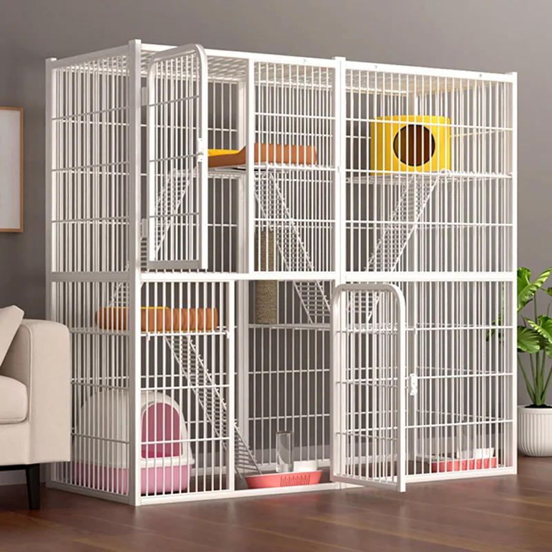 Cat cage villa three floors large free space cat house large breeding cat house High Quality