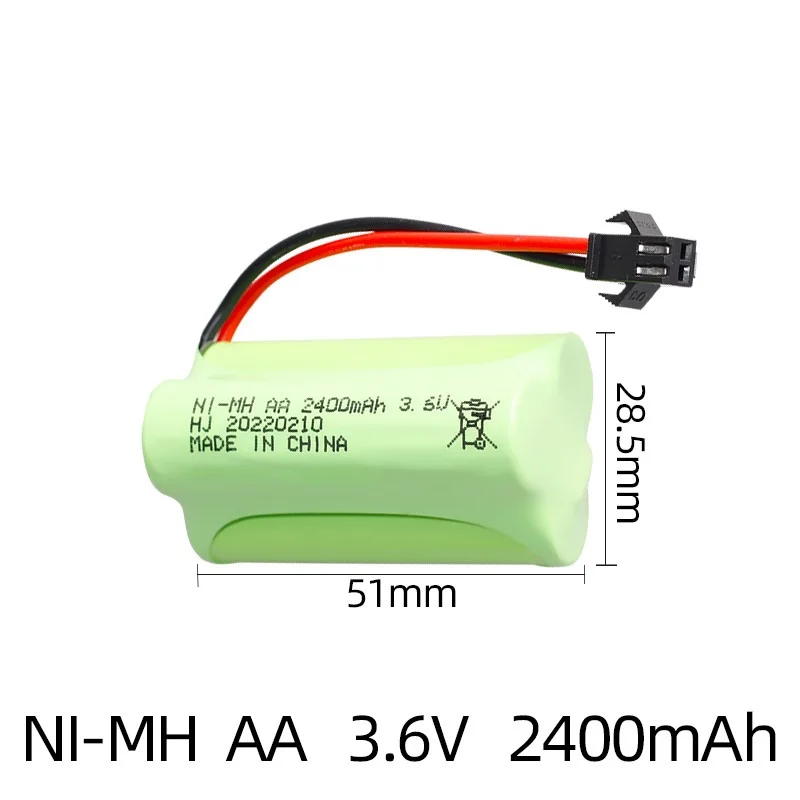 3.6V NI-MH Battery AA 2400mah 3.6V Rechargeable Batteries Pack For Rc Toys Racing Car Trucks Tanks Trains vehicle battery spare