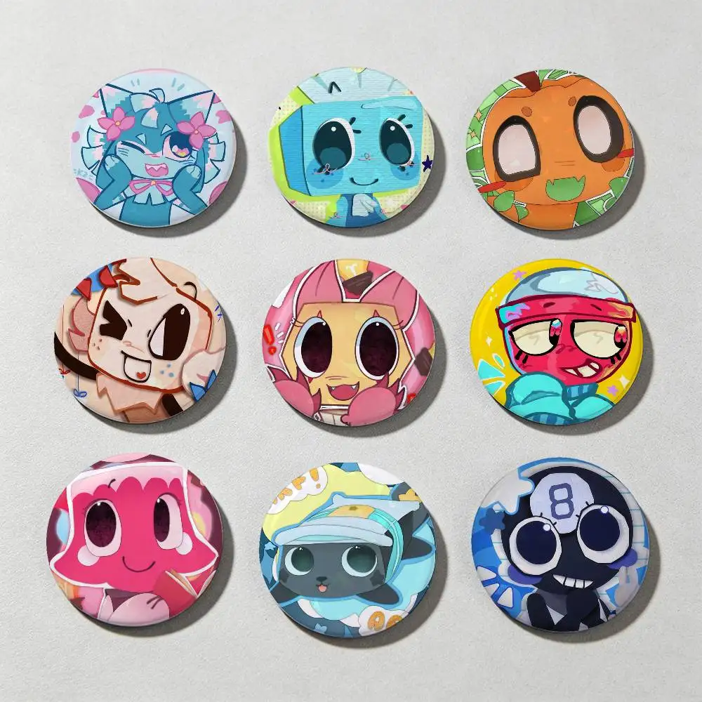 Dandys World Sprout Laser diamond texture Button Pins Tinplate Brooches Cartoon Creative Badge For Backpack Clothes Decor