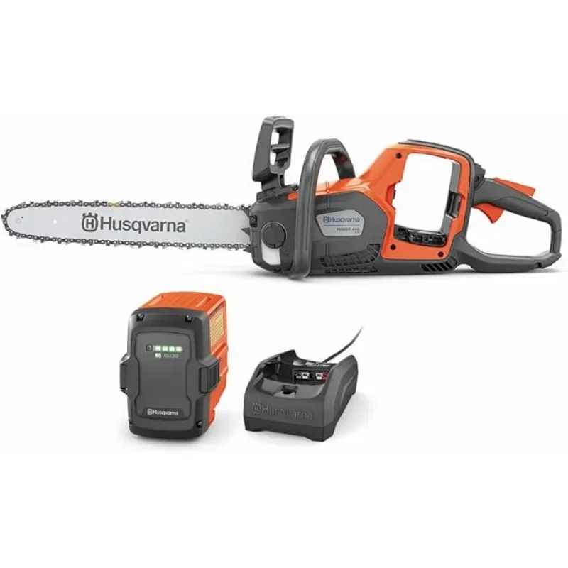 Husqvarna Power Axe 350i Cordless Electric Chainsaw, 18 Inch Chainsaw with Brushless Motor and Quiet Superior Cutting Power