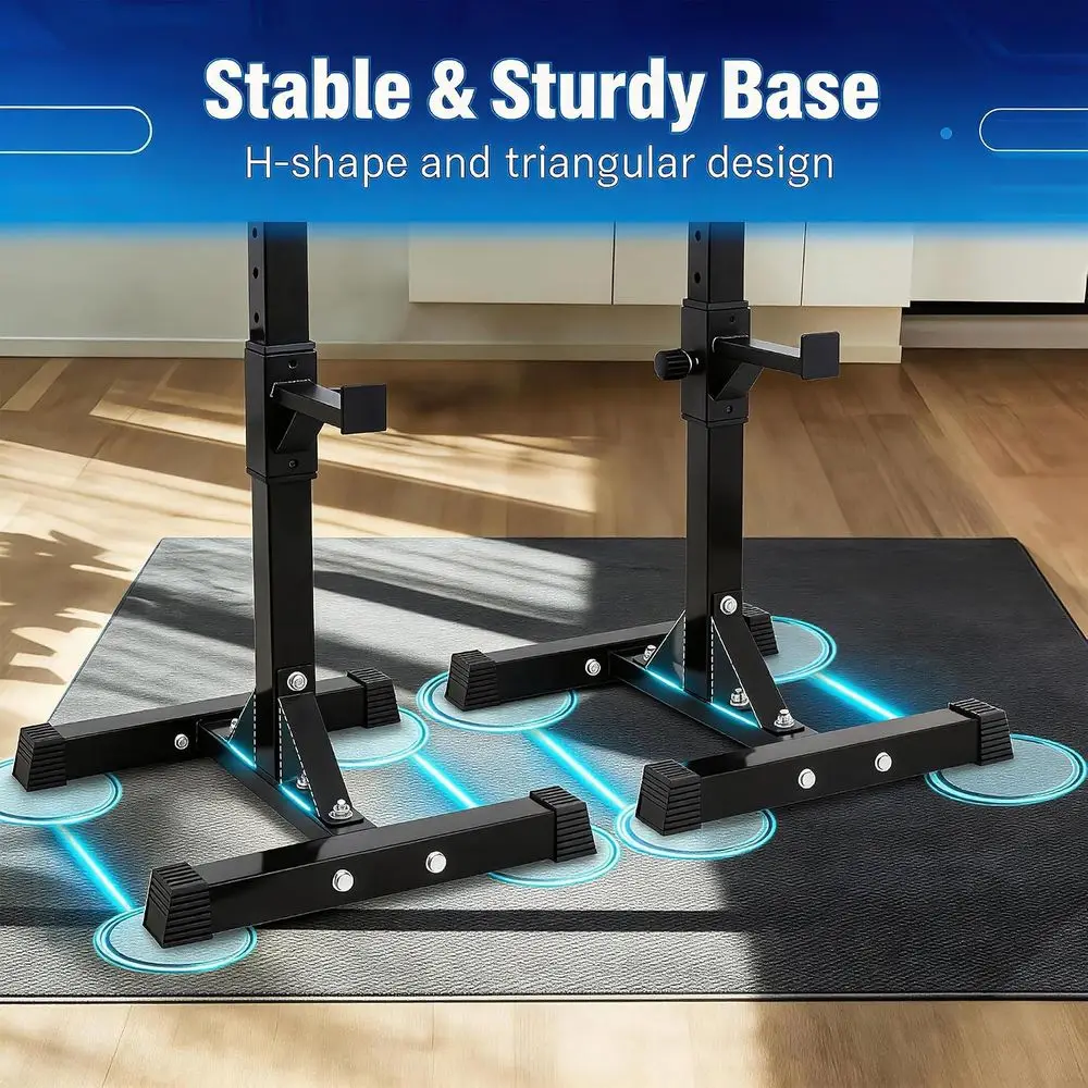 Squat Rack Stand for Adjustable Bench Press, Home Gym, 550LB Weight Capacity - view 4
