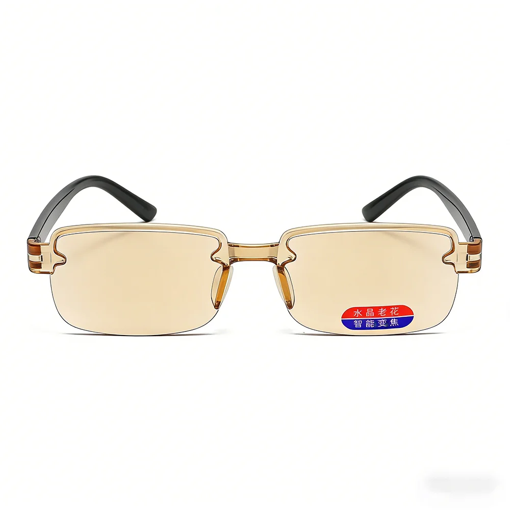 Occhiali da lettura retrò senza montatura per uomo Donna Occhiali da presbiopia HD anti luce blu Occhiali da vista ultraleggeri senza montatura da +1.0 a +4.0