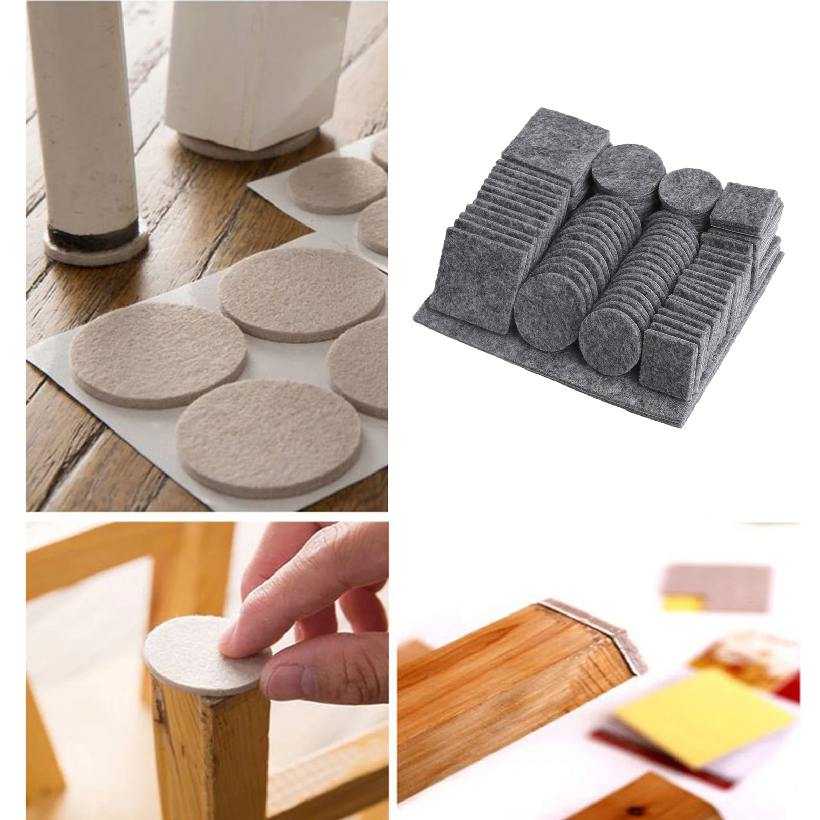 98Pieces Furniture Feet Pad Floor Conservator Self Adhesive Grey