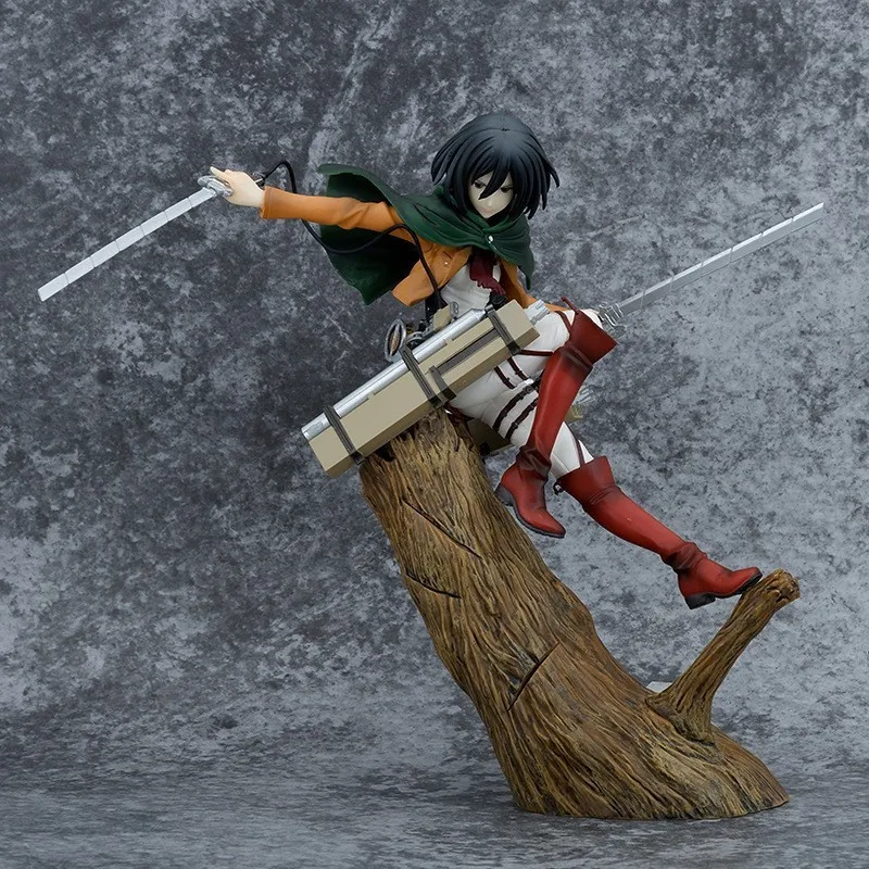rtfx-mikasa-ackerman-action-figure-attack-on-titan-survey-corps-wings-of-freedom-tree-stump-battle-collectible-figurine-decor