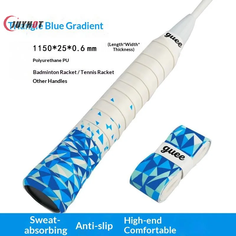 PU Racket Grip Tape Non Slip Sweat Absorbent Triangle Gradient Design For Badminton Tennis Racket Handles