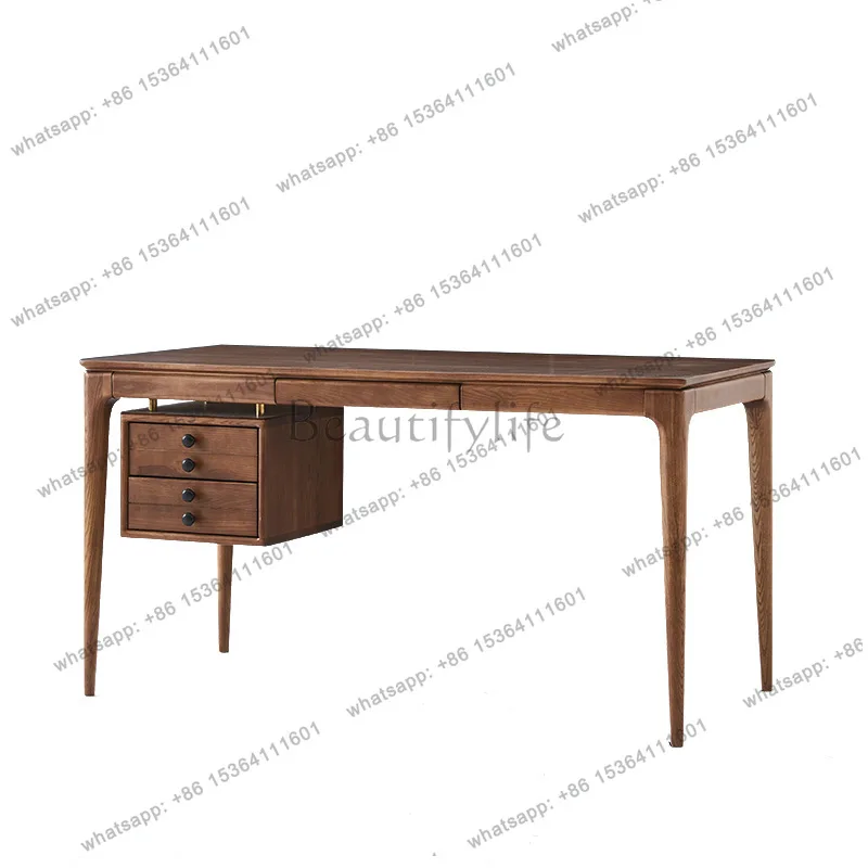 

Simple Nordic study desk Small apartment writing desk Solid wood, whole body polished