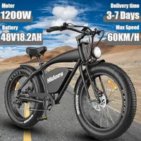 HD-B3 E-bike 1200W Motor 48V18.2AH Battery Mountain Off-road Electric Bicycle 26*4.0-In Fat Tire Max Speed 60KM/H Electric Bike