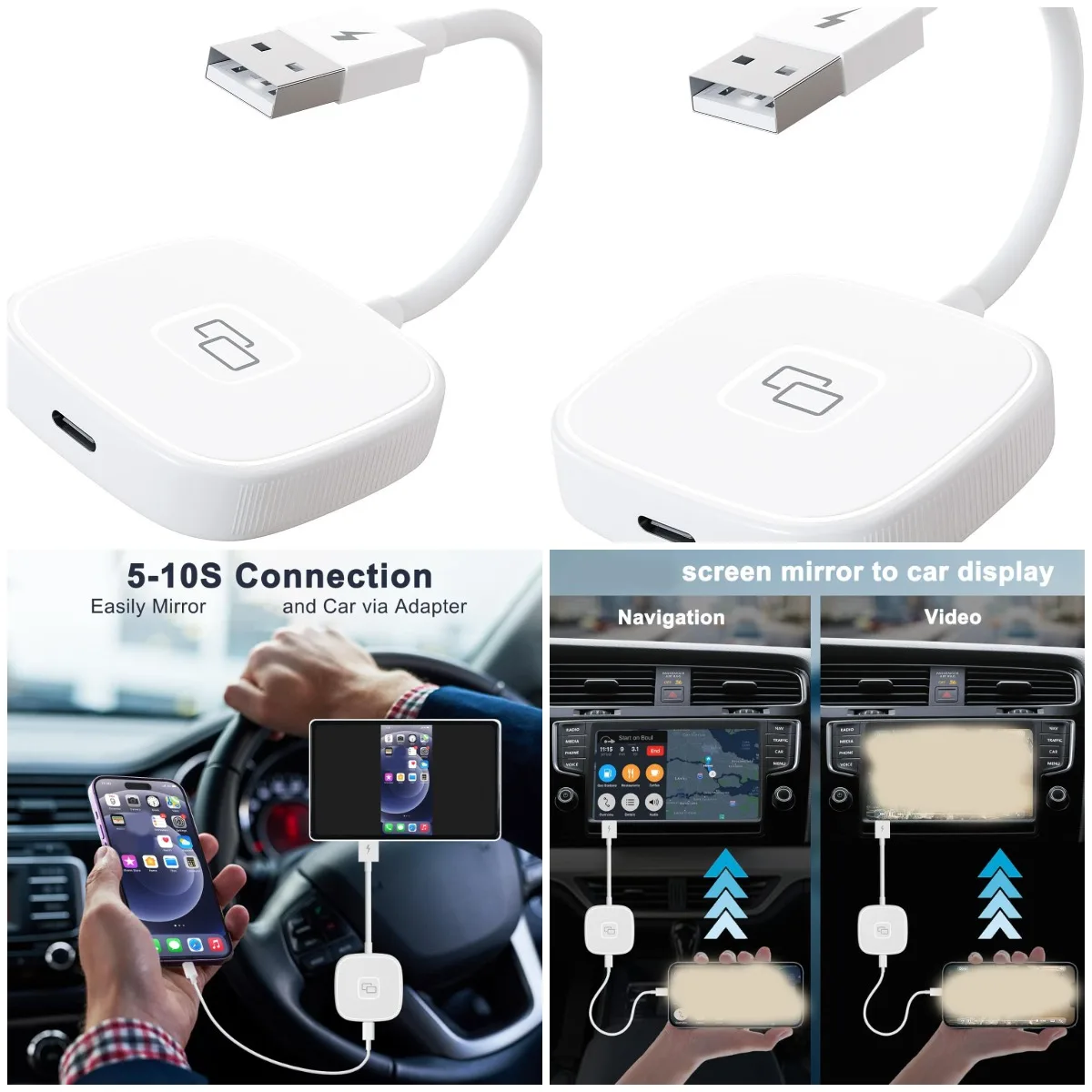 

Адаптер зеркала CarPlay, проводной ключ CarPlay для iPhone, устройство зеркального отображения экрана для автомобилей iOS