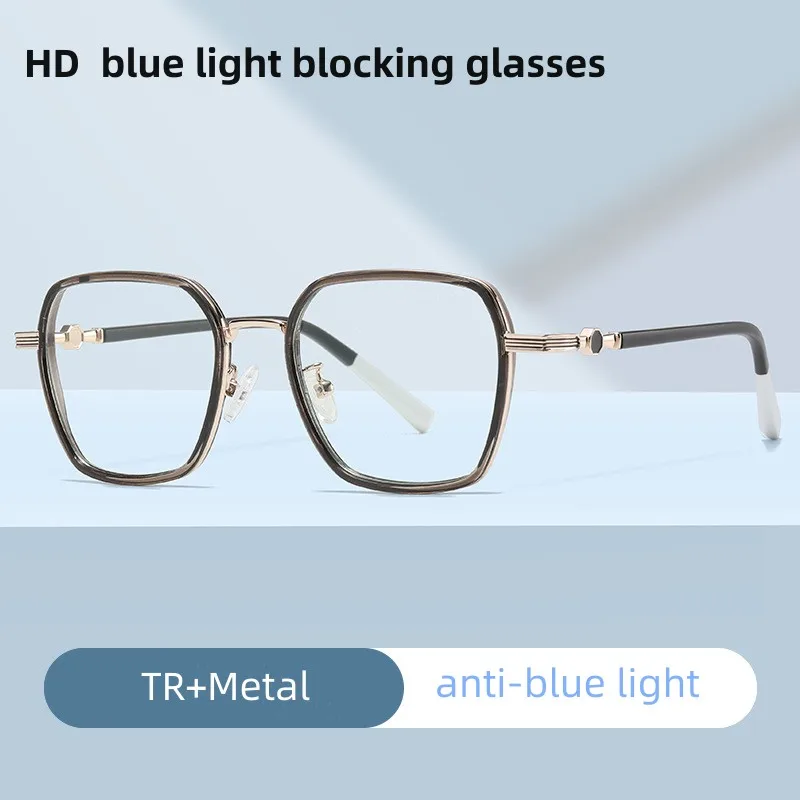 Ultra-Light รูปหลายเหลี่ยม TR90กรอบสายตาสั้น Anti-Blue Light คอมพิวเตอร์กระจก TJ813