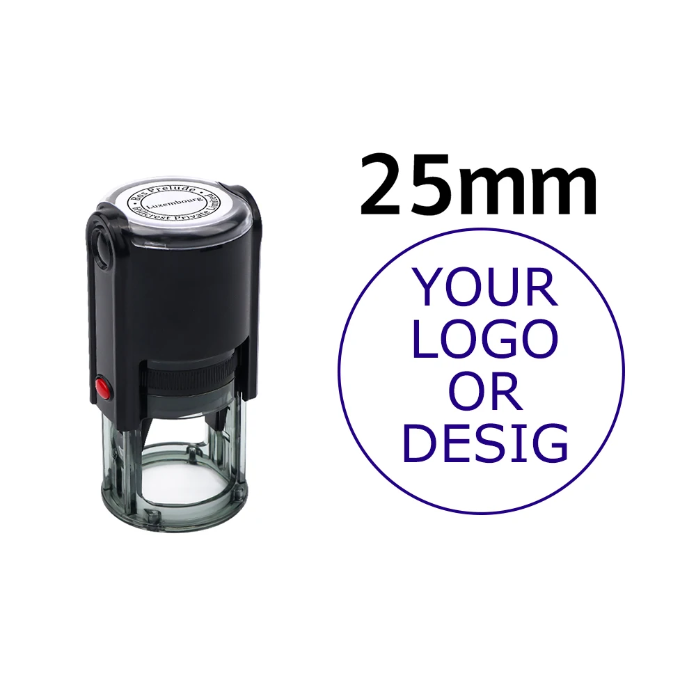 Benutzerdefinierter selbstfärbender Stempel 25/30/40/50 mm rundes Logo-Design P personalisierter Presstyp-Tintenstempel für Hochzeitseinladungsumschläge
