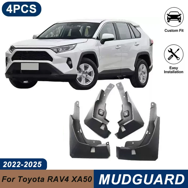 4PCS Car Mud Flaps For Toyota RAV4 XA50 2022-2025 AWD Waterproof Anti-Splash Fender Mudguards Auto Exterior Accessories