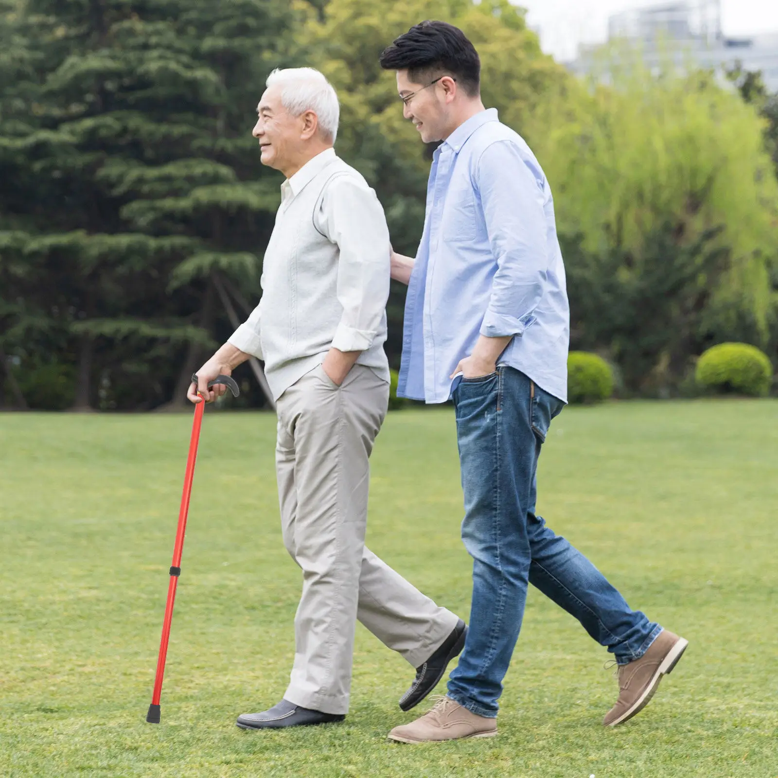 

2 шт. трости из алюминиевого сплава для пожилых людей - регулируемая по длине выдвижная трость с нескользящим наконечником и удобной рукояткой для пожилых мужчин