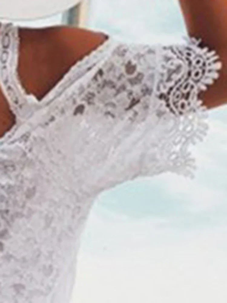 2025 nova renda emendada bikini cover-ups mulheres praia cobrir fora do ombro sólido verão moda feminina vestido clássico beachwear