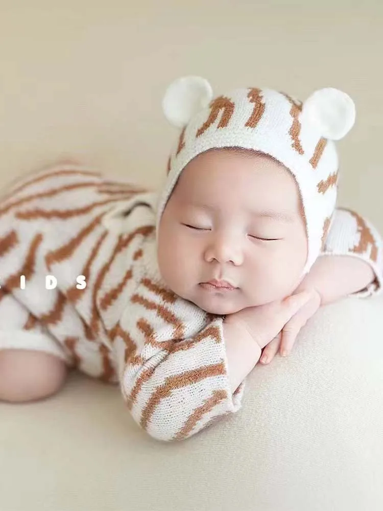 

Newborn One-piece Tiger Costume Newborn Baby Full Moon Children's Photo Studio Shooting Newborn Photography Outfit