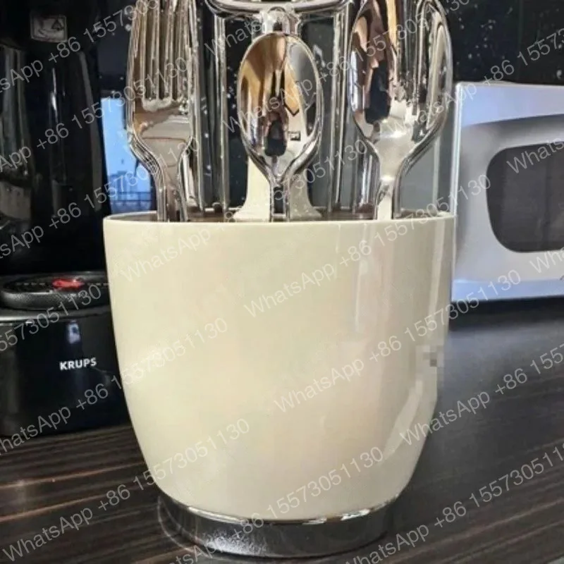 Stainless Steel Cream Cutlery Holder Knife Fork Spoon Holder Retro Home Kitchen Storage  Kitchen Organizer High Appearance Value