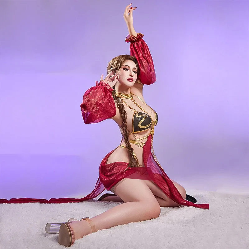 Women Sexy Dance Uniform Halloween Carnival Party Performese  Clothes Leia Organa Solo Cosplay Costume Planet Princess Dress view 2