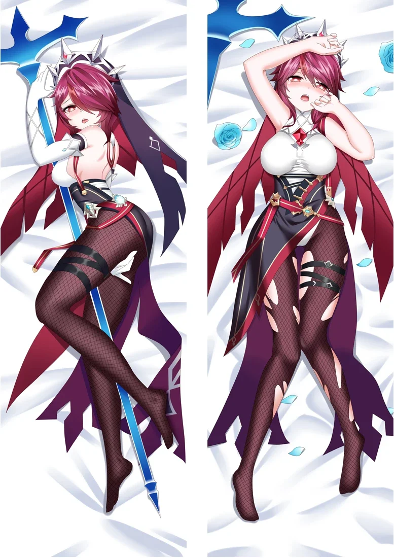 60x180cm 2WAY/WT Game Genshin Impac Rosaria Dakimakura Cover Hugging Fullbody Pillow Cover Peachskin Otaku Bedding Pillowcase