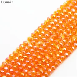 Isywaka Arancione AB Colore 170 pz 2mm Rondelle Austria sfaccettato Perline di Vetro di Cristallo Branelli Rotondi Allentati Del Distanziatore per la Creazione di Gioielli