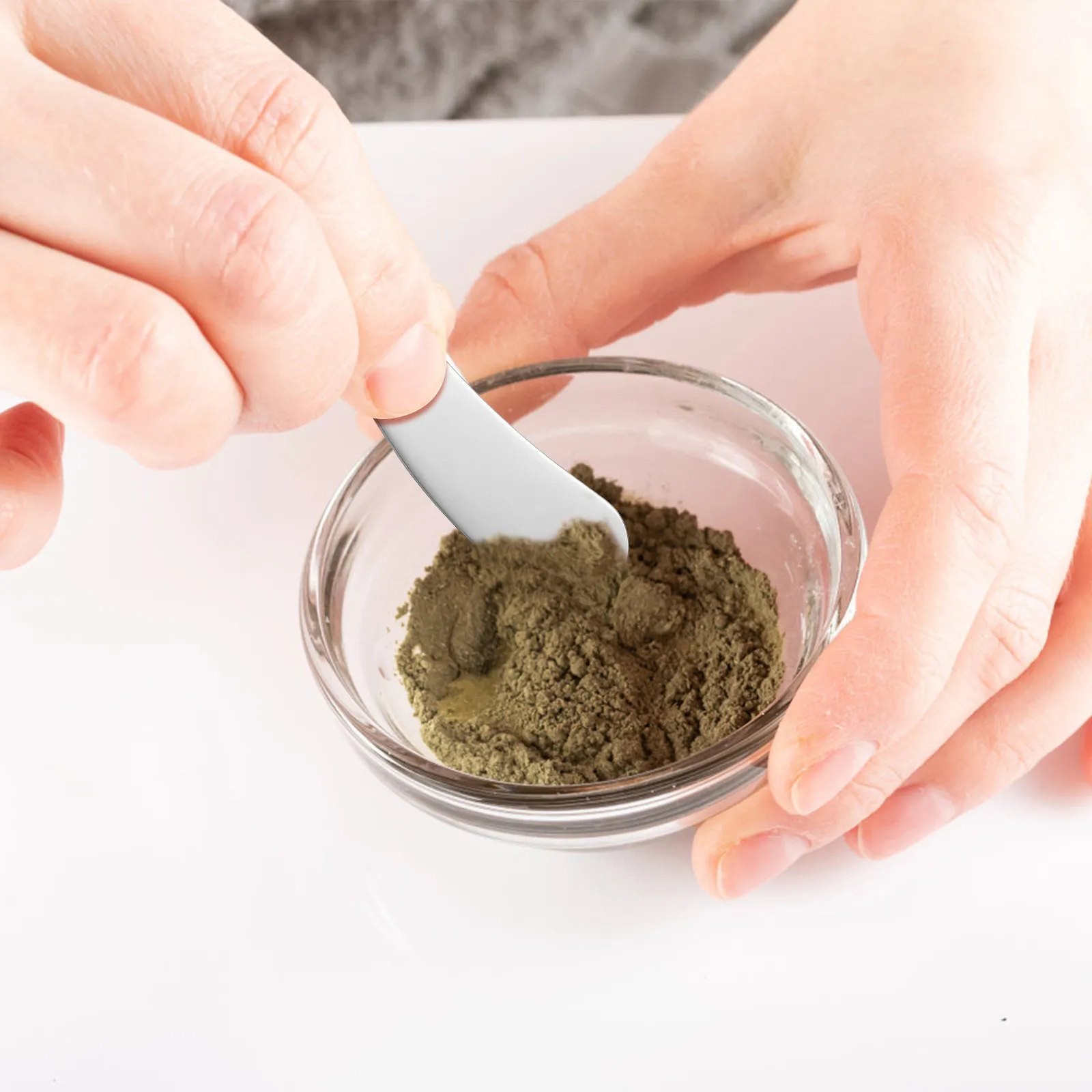 2Pcs Makeup Spatula Mini Stainless Steel Facial Cream Scoop Reusable Cosmetics Tool Beauty Skincare Applicator Esthetician