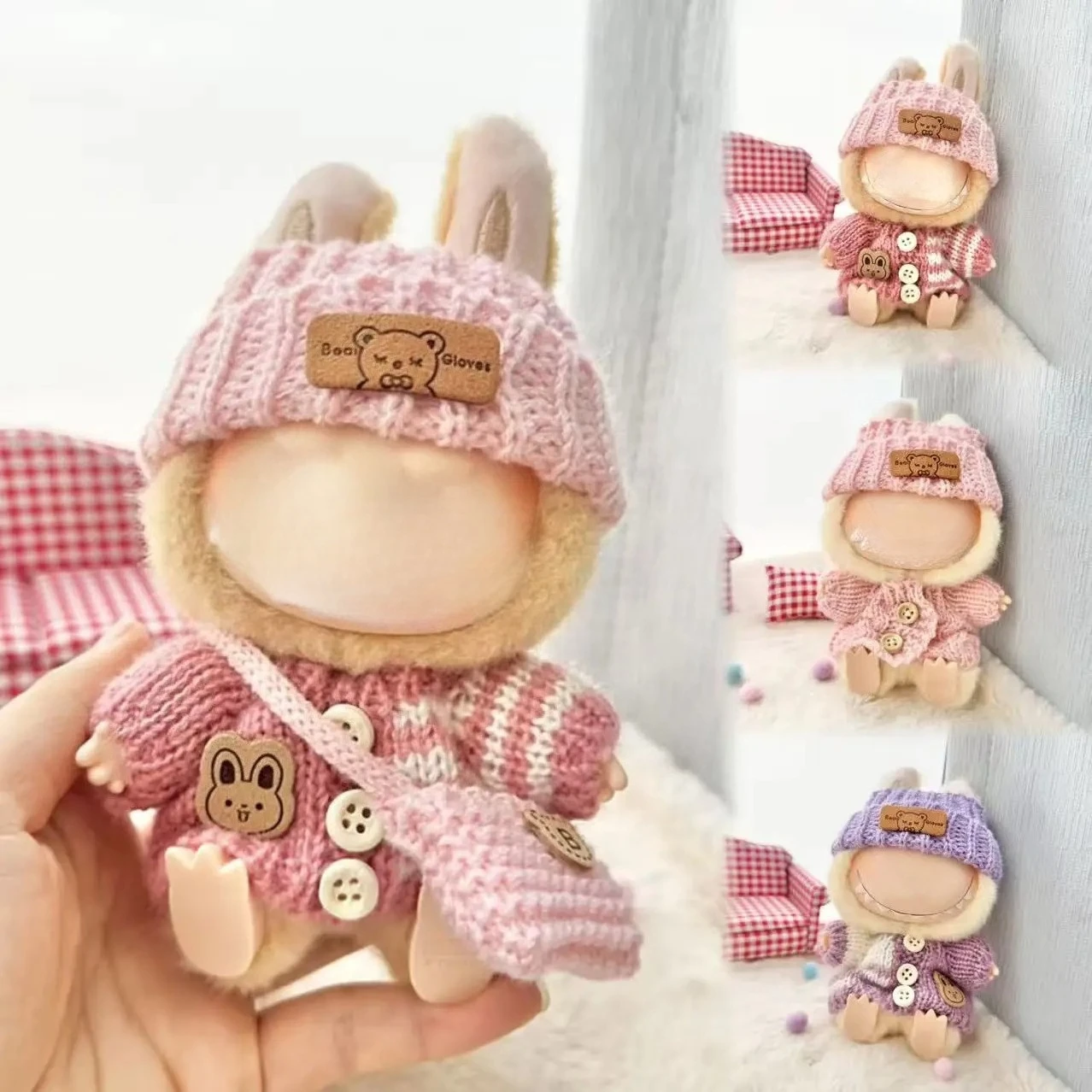 

Lafufu 17cm Clothes II Idol Dolls Sitting Party The Monster Outfit Accessories Clothing Kids Gift Cute Sweater And Bag