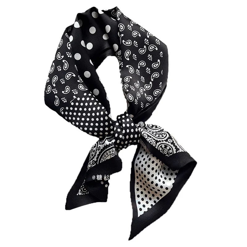 100-mulberry-silk-retro-black-white-paisley-polka-dot-silk-feel-scarf-multifunctional-neck-hair-wraps-for-women-daily-party-use