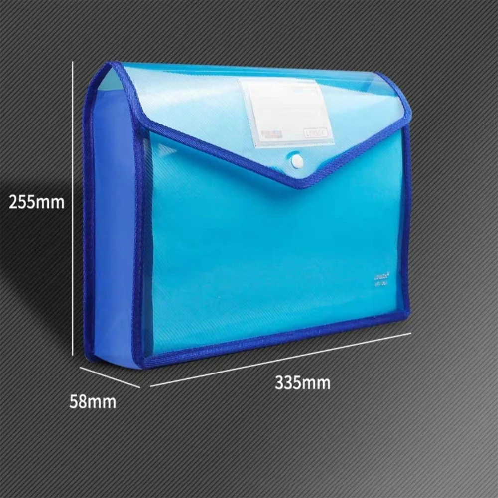 Large Capacity PVC Waterproof Document Bag A4 File Folders File Organizer Envelope Folder School Office Supplies Wholesale