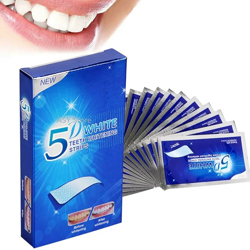 

14pair/ 7pairs 5D Gel Teeth Whitening Strips kit Oral Hygiene Care Strip for false Veneers Dentist Whiten gel