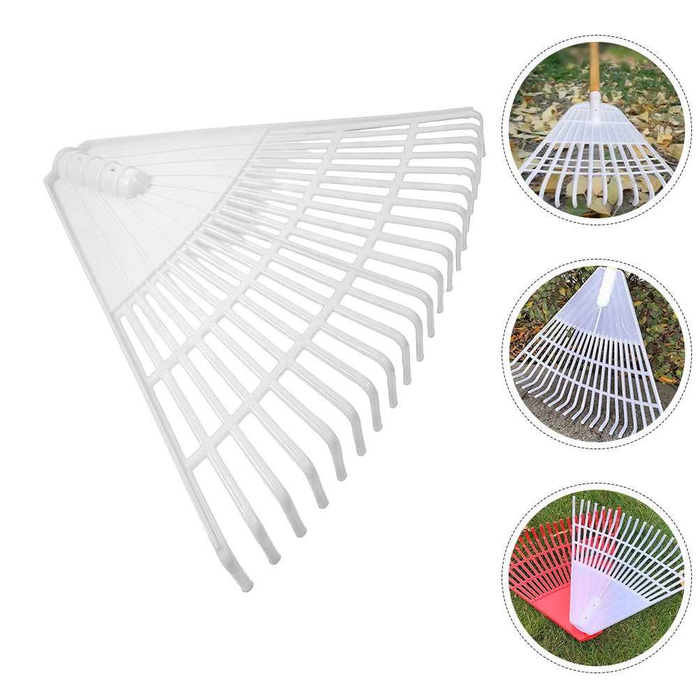 

Plastic Leaf 21 Teeth White Portable Clean Leaves Debris Lawn Rake For Leaves Garden Outdoor Tasks Gardening Tools