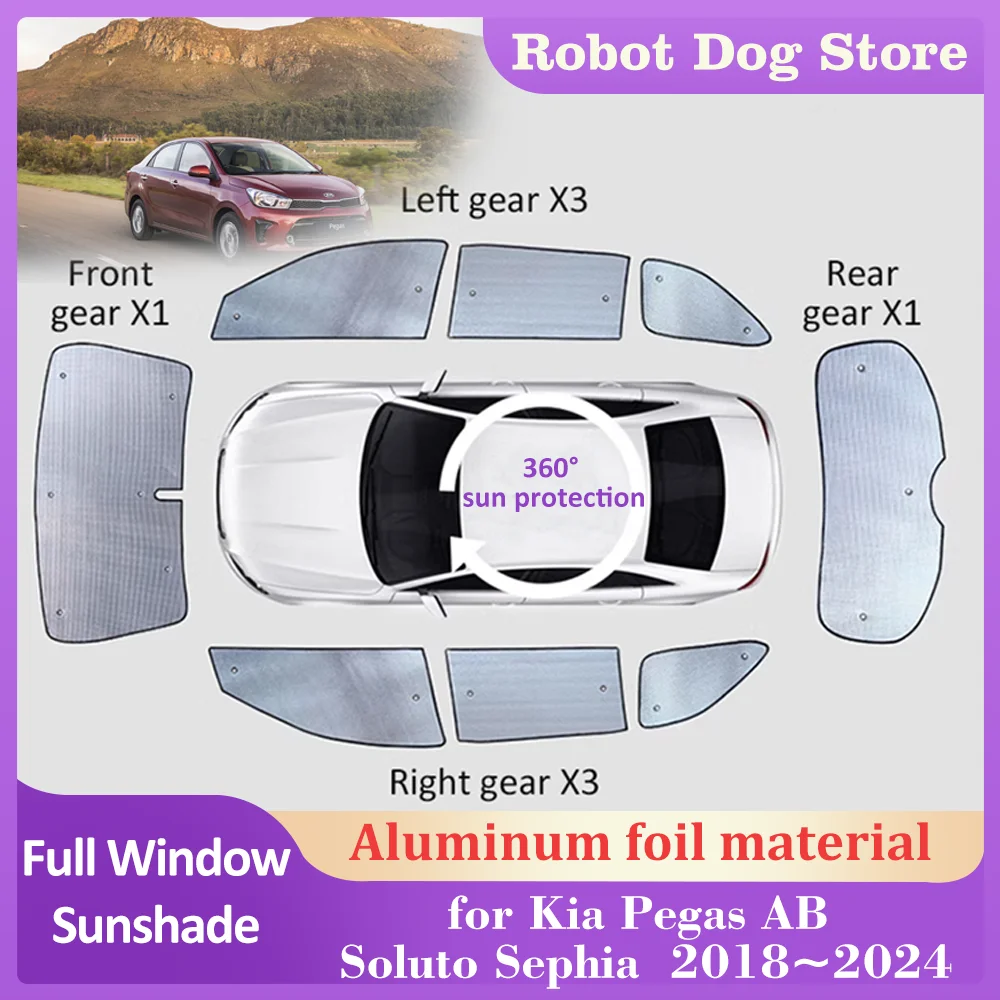 

Car Sunshades for Kia Pegas AB Soluto Sephia 2018~2024 Roof Windows Sun Visor Side Windshield Curtain Sunroof Cover Accessories