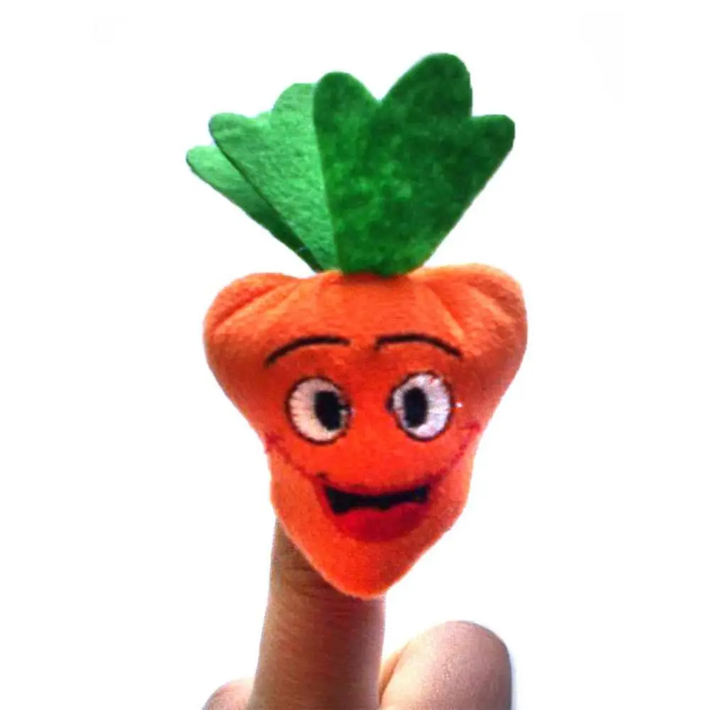 10 PCS Cartoon Fruit/Vegetable Finger Puppets Toys Different Mini Educational Cognitive Toy Cute Teaching Plush Doll Great Gift