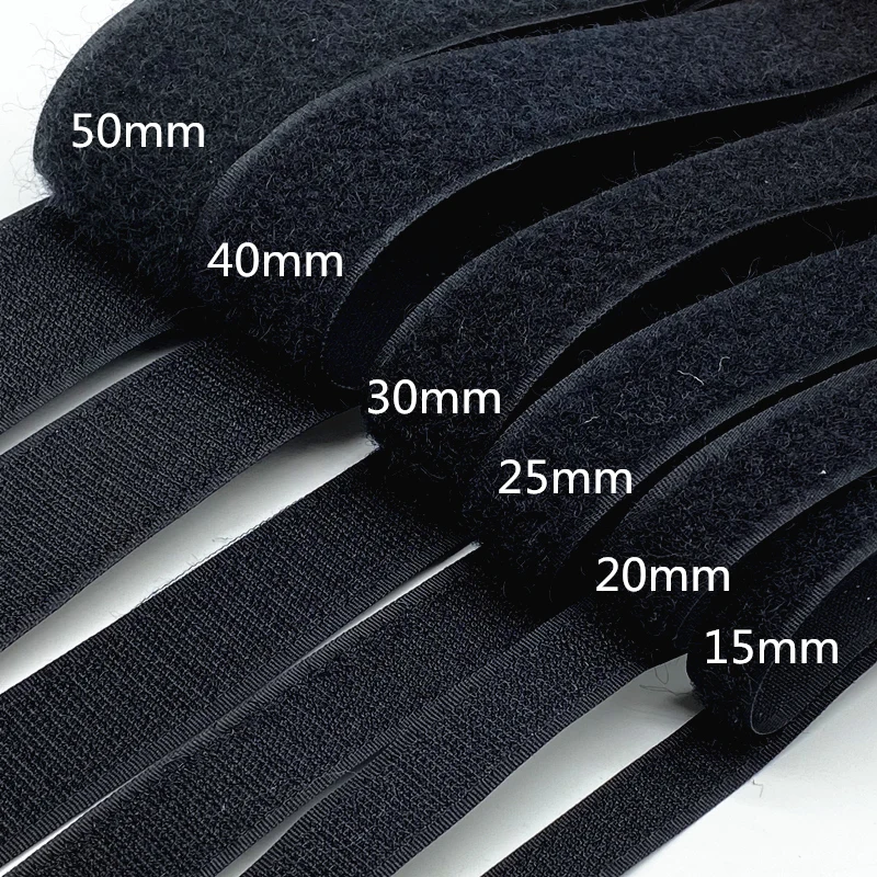 1 Pair 5mm-50mm Black White Sewing Fastener Tape Hook and Loop  Cable Ties  Accessories,  Yard/lot