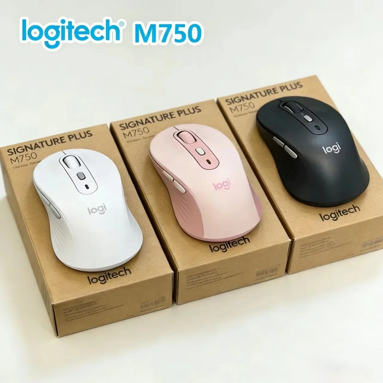 Logitech M750 Wireless Bluetooth Mouse Silent Click Comfort Shape Long Battery Life Multi Device Pairing for Mac Windows iPad