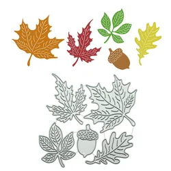 Multi Leaves Oak Acorn Decoration Clipart Template DIY Metal Cutting Die Scrapbook cartolina biglietto di auguri manuale Stencil artigianale