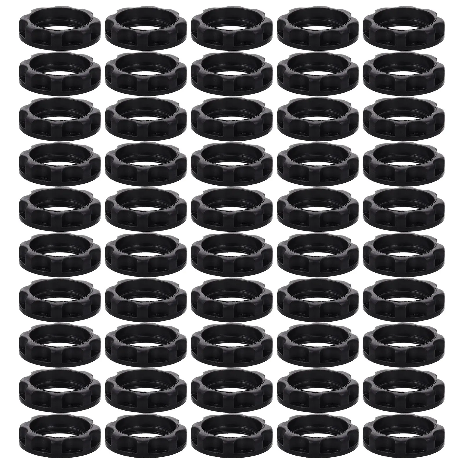 50Pcs Plastic Light Holder Ring E12 Lamp Base Ring Replacement for Chandelier Lamp Accessory Light Holder Circle