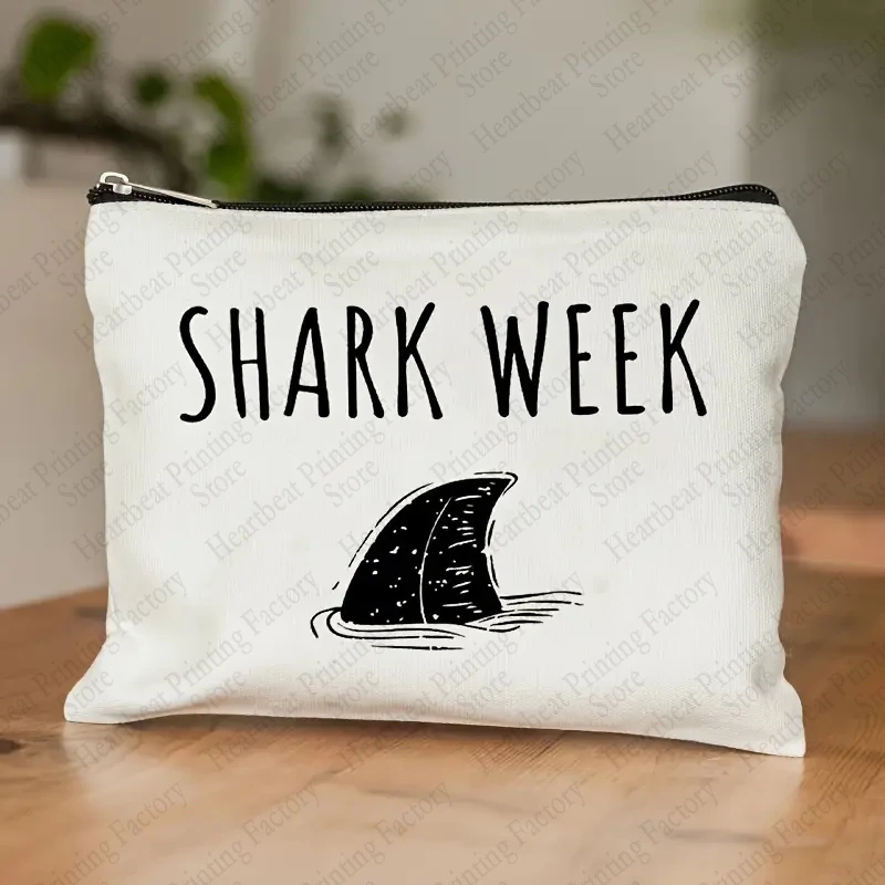 Shark Gifts for Women Makeup Bag Shark-Week Cosmetic Bag Gift for Shark Lover Birthday Friends Bags Pencil Case Women Purse